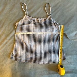 S / NWOT Lemon Tart Strappy Swing Tank Back Vent Geometric